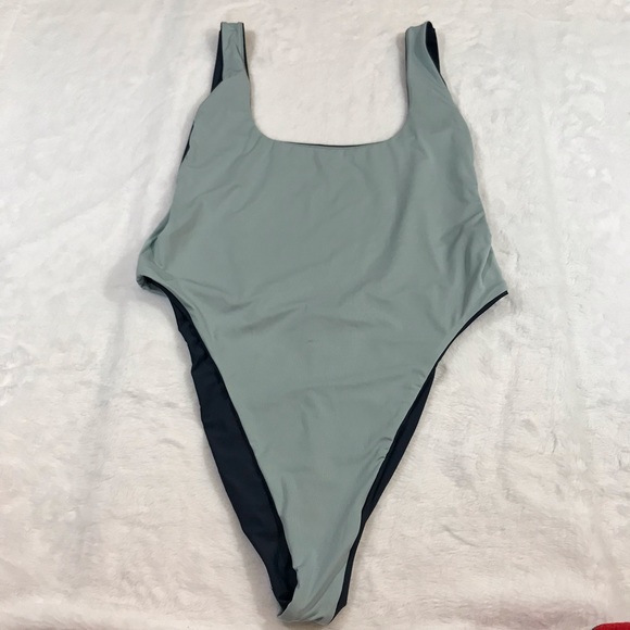 NWOT AERIE super scoop one piece swim navy reverse - Picture 8 of 8